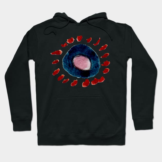 round blue and red - galaxy Hoodie by Zamen